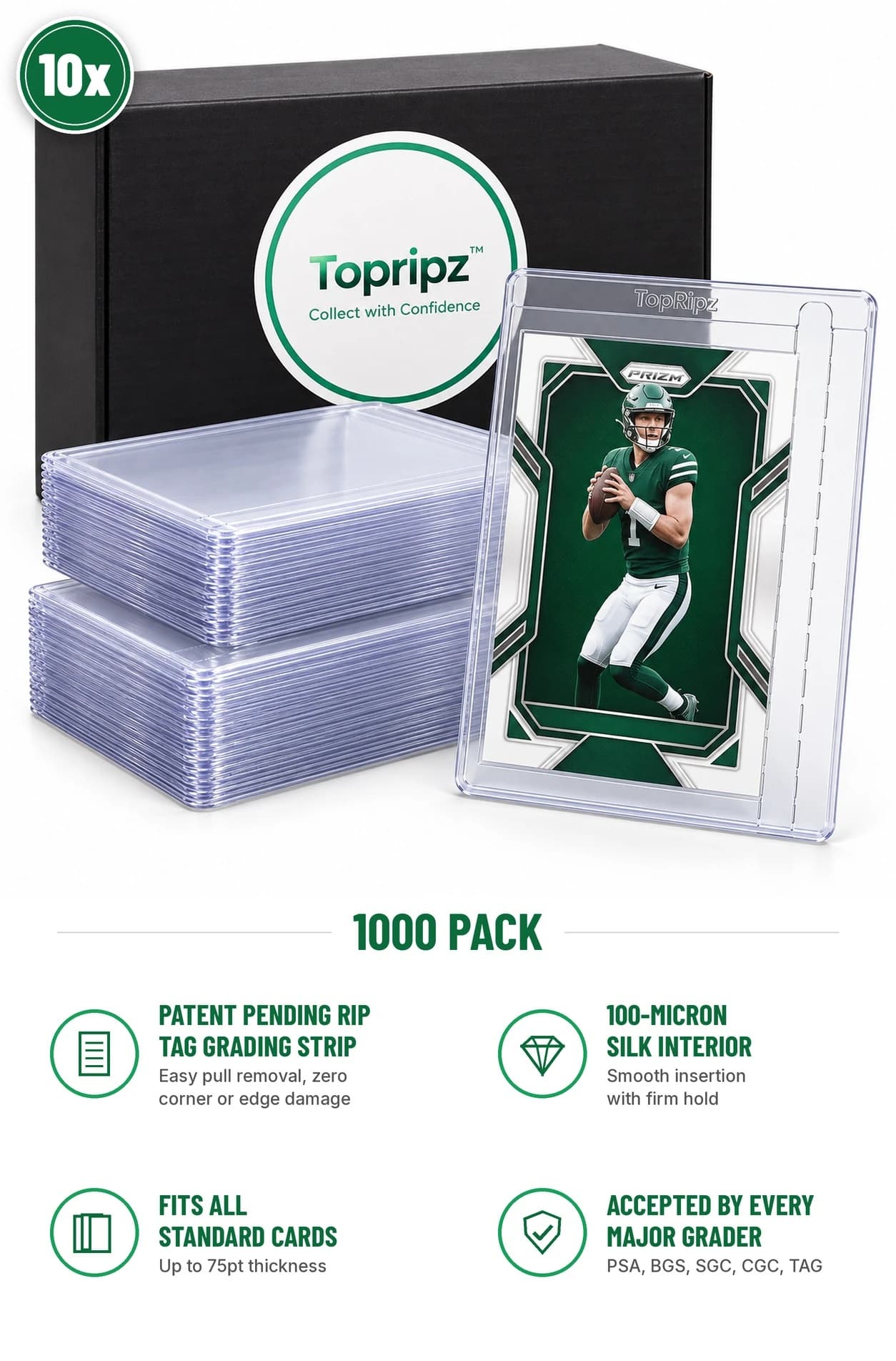 Topripz 1000-pack of RipTag top loaders